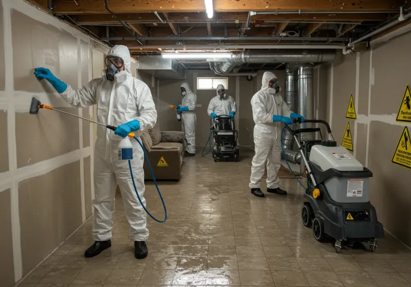 Basement Moisture Removal and Structural Drying process in Mason, MI